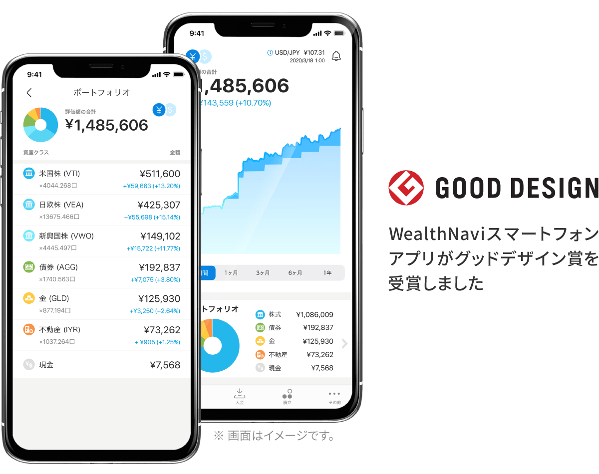 WealthNavi スマホ画面イメージ