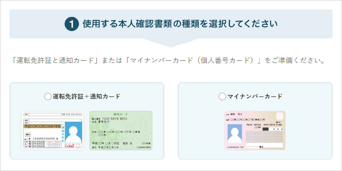 本人確認書類のアップロード