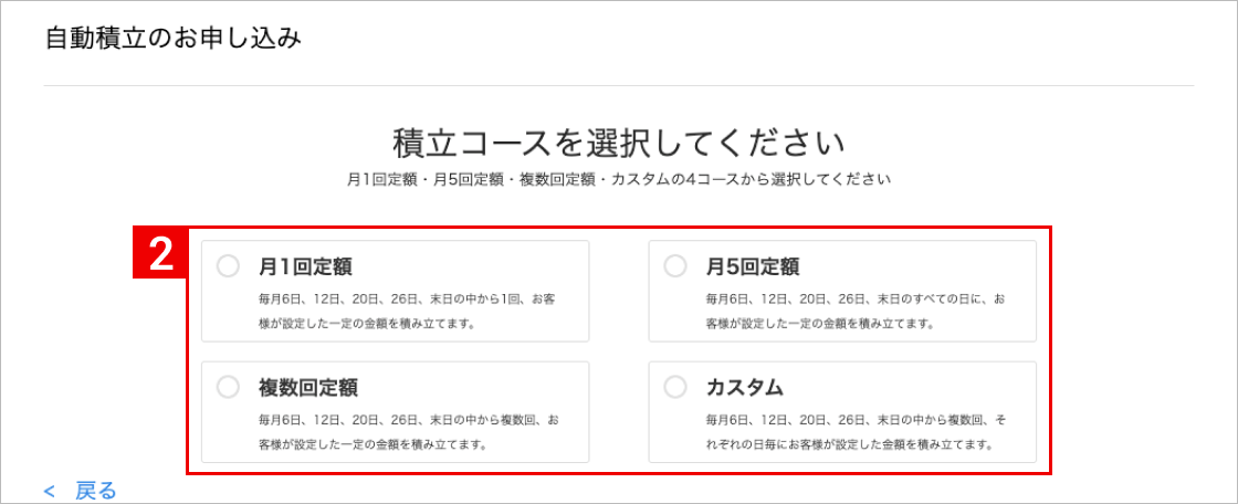 自動積立のお申し込み