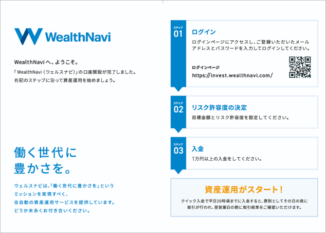 口座開設の流れの詳細 ロボアドバイザーならwealthnavi ウェルスナビ