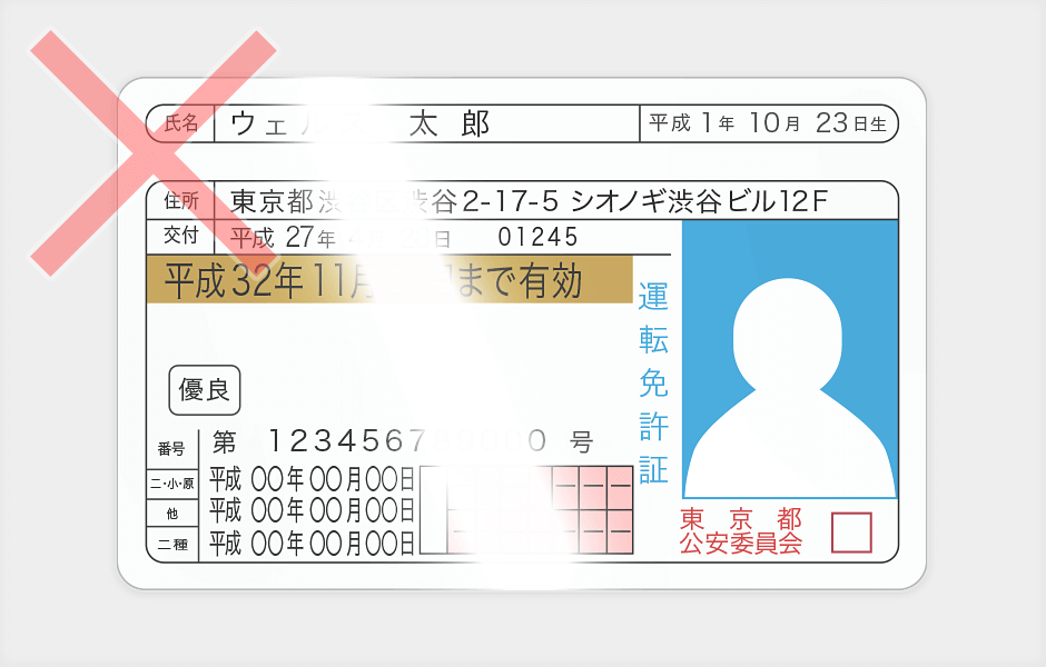 悪い例:光が反射している