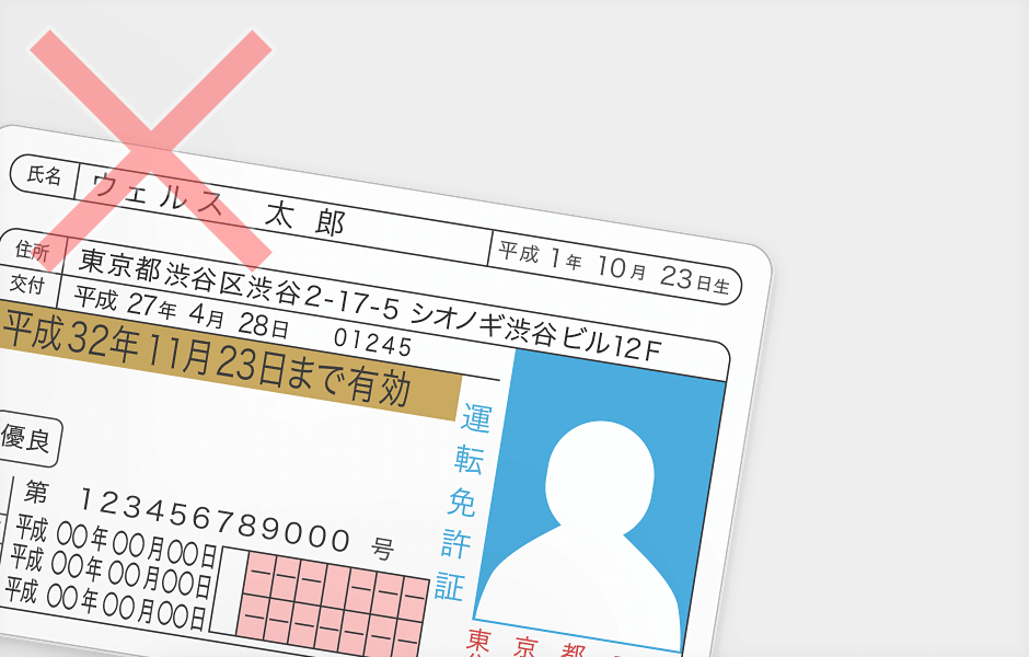 悪い例:書類が見切れている